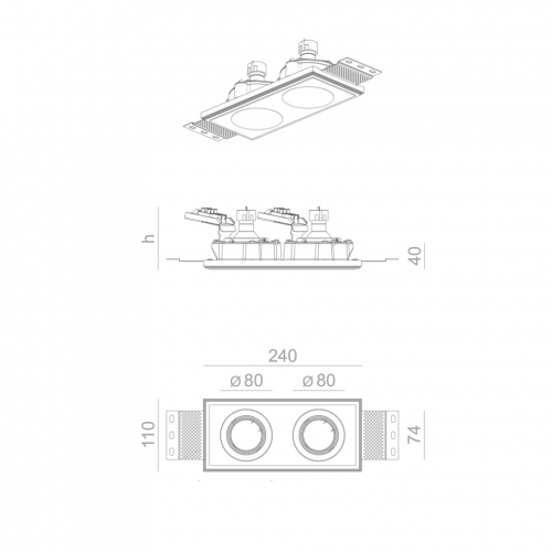 pixo 2x50 fix ip54